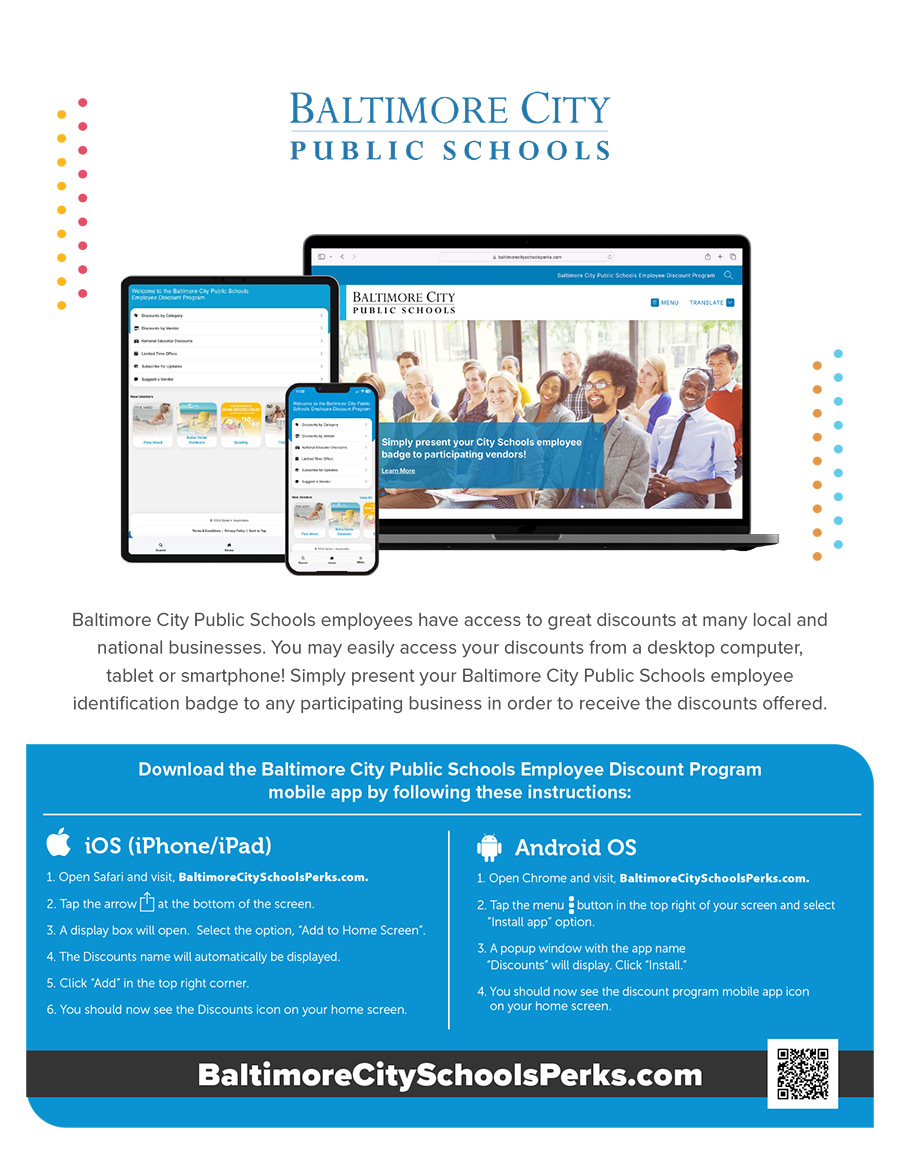 Baltimore City Public Schools Employee Discount Program - Mobile App Download